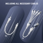 Stacja ładująca 4smarts Team 100 W 1X USB-A 5x USB-C + 6x kabel Kosmiczna szarość - Space gray