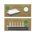 Stacja ładująca 4smarts Team 100 W 1X USB-A 5x USB-C + 6x kabel Kosmiczna szarość - Space gray