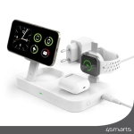 Stacja ładująca z ładowarką do Apple Watch 4smarts Qi2 Trident Biała - White