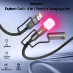 Kabel USB-C 4w1 4smarts Explorer Czarny - Black