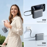 Powerbank ze zintegrowanym kablem Enterprise 4smarts 45 W 20000 mAh Szary - Gray