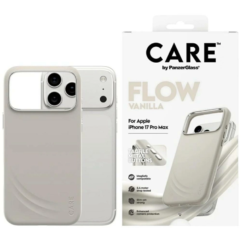 Etui Care PanzerGlass Flow do iPhone 17 Pro Max Waniliowy - Vanille
