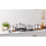 Garnki ze stali nierdzewnej Le Creuset 5 szt. Srebrne - Silver