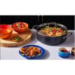 Patelnia sauteuse z pokrywką Le Creuset 28 cm Czarny mat - Black matt