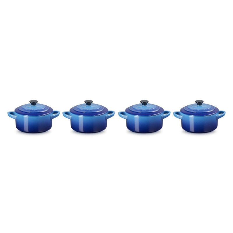 Naczynie z kamionki mini Le Creuset 4 szt. Niebieski - Azure blue