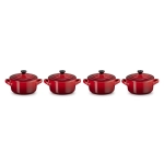 Naczynie z kamionki mini Le Creuset 4 szt. Czerwone - Red