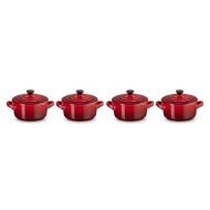 Naczynie z kamionki mini Le Creuset 4 szt. Czerwone - Red