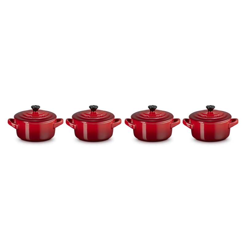 Naczynie z kamionki mini Le Creuset 4 szt. Czerwone - Red