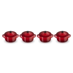 Naczynie z kamionki mini Le Creuset 4 szt. Czerwone - Red