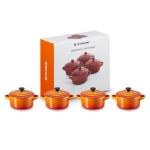 Naczynie z kamionki mini Le Creuset 4 szt. Płomienna czerwień - Flaming red