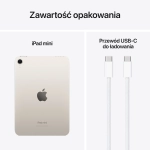Tablet Apple iPad Mini 8.3" 7th gen. (2024) A17 Pro 128GB Wi-Fi + Cellular Księżycowa poświata - Starlight