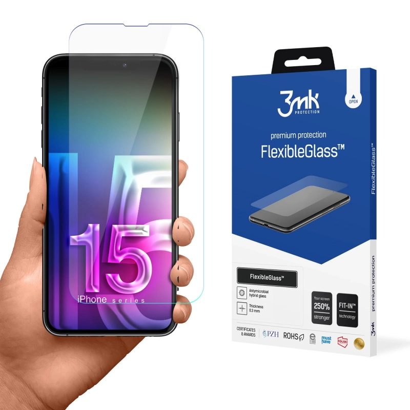 Szkło hybrydowe 3mk FlexibleGlass do iPhone 15 Pro Max