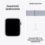 Apple Watch SE 2 (2024) GPS + Cellular 44mm koperta aluminiowa Silver + pasek Blue Cloud Sport Loop