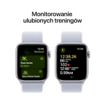 Apple Watch SE 2 (2024) GPS + Cellular 44mm koperta aluminiowa Silver + pasek Blue Cloud Sport Loop