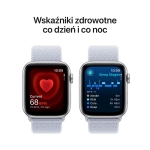 Apple Watch SE 2 (2024) GPS + Cellular 44mm koperta aluminiowa Silver + pasek Blue Cloud Sport Loop