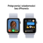 Apple Watch SE 2 (2024) GPS + Cellular 44mm koperta aluminiowa Silver + pasek Blue Cloud Sport Loop