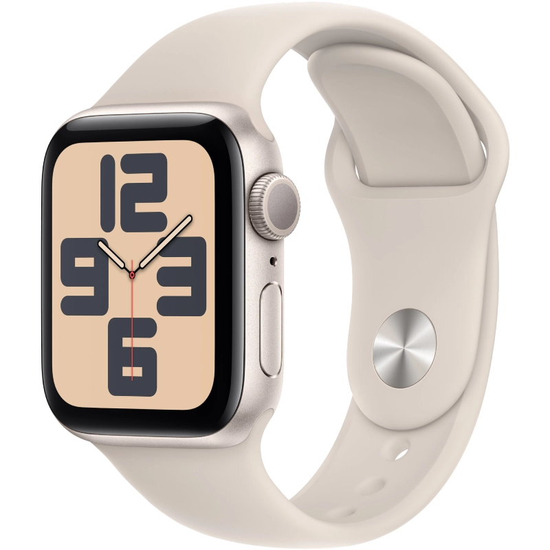 Apple Watch SE (2024) GPS 44mm koperta aluminiowa Starlight + pasek Sport Band M/L Starlight