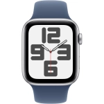 Apple Watch SE (2024) GPS 40mm koperta aluminiowa Silver + pasek Sport Band S/M Denim