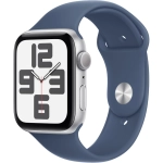 Apple Watch SE (2024) GPS 44mm koperta aluminiowa Silver + pasek Denim Sport Band S/M