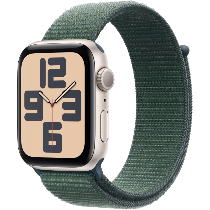 Apple Watch SE (2024) GPS 44mm koperta aluminiowa Starlight + pasek Sport Loop