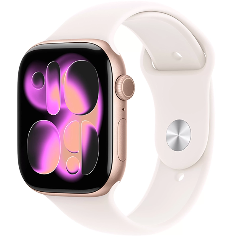 Apple Watch Series 11 (2025) GPS 46mm koperta aluminiowa Rose Gold + pasek Light Blush Sport Band M/L