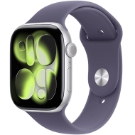 Apple Watch Series 11 (2025) GPS 46mm koperta aluminiowa Silver + pasek Purple Fog Sport Band M/L
