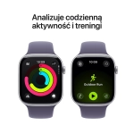 Apple Watch Series 11 (2025) GPS 46mm koperta aluminiowa Silver + pasek Furple Fog Sport Band S/M