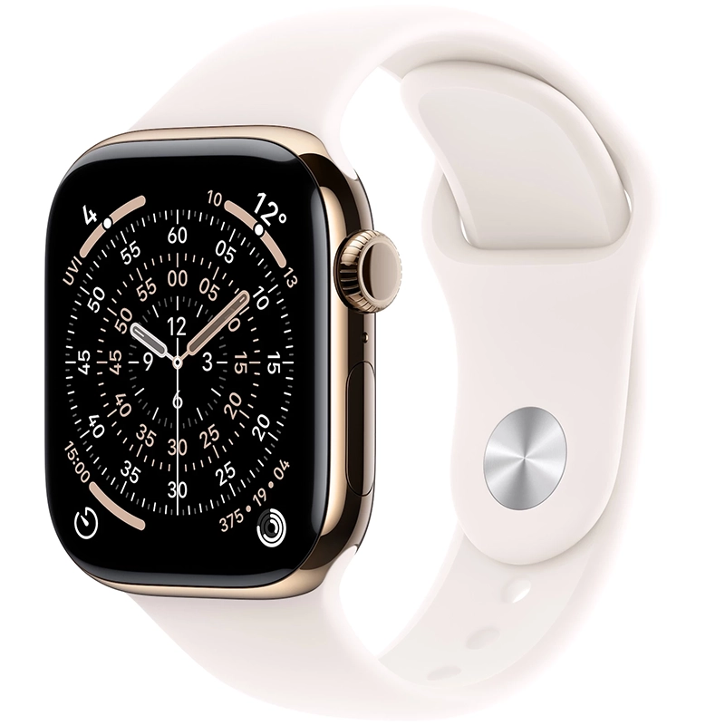 Apple Watch Series 11 (2025) GPS + Cellular 42mm koperta tytanowa Gold + pasek Light Blush Sport Band M/L