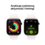 Apple Watch Series 11 (2025) GPS + Cellular 42mm koperta tytanowa Gold + pasek Light Blush Sport Band M/L