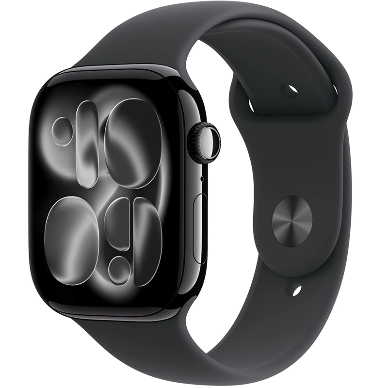 Apple Watch Series 11 (2025) GPS + Cellular 46mm koperta aluminiowa Jet Black + pasek Black Sport Band M/L