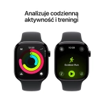 Apple Watch Series 11 (2025) GPS + Cellular 46mm koperta aluminiowa Jet Black + pasek Black Sport Band M/L