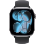 Apple Watch Series 11 (2025) GPS + Cellular 46mm koperta aluminiowa Space Grey + pasek Black Sport Band M/L