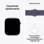 Apple Watch Series 11 (2025) GPS + Cellular 46mm koperta aluminiowa Silver + pasek Furple Fog Sport Band M/L