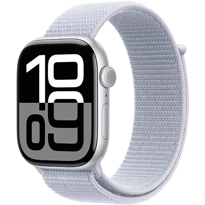 Apple Watch Series 10 (2024) GPS 46 mm koperta aluminiowa Silver + pasek Blue Cloud Sport Loop