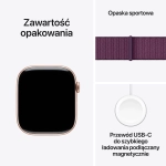 Apple Watch Series 10 (2024) GPS 46 mm koperta aluminiowa Rose Gold + pasek Plum Sport Loo