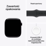 Apple Watch Series 10 (2024) GPS 46 mm koperta aluminiowa Jet Black + pasek Black Sport Band M/L