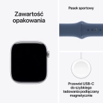 Apple Watch Series 10 (2024) GPS 42 mm koperta aluminiowa Silver + pasek Denim Sport Band M/L