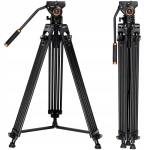 Statyw do filmowania + głowica olejowa K&F Concept KF09.121 Czarny - Black