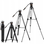 Statyw do filmowania + głowica olejowa K&F Concept KF09.121 Czarny - Black