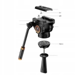 Statyw do filmowania + głowica olejowa K&F Concept KF09.121 Czarny - Black