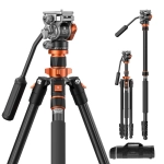Statyw do filmowania + głowica olejowa K&F Concept K09.136 Czarny - Black