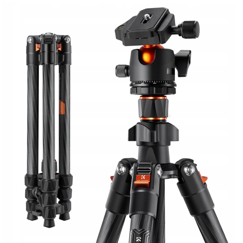 Statyw do filmowania + głowica kulowa K&F Concept KF09.123 Czarny - Black