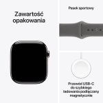 Apple Watch Series 11 (2025) GPS + Cellular 42mm koperta tytanowa Natural + pasek Stone Grey Sport Band S/M