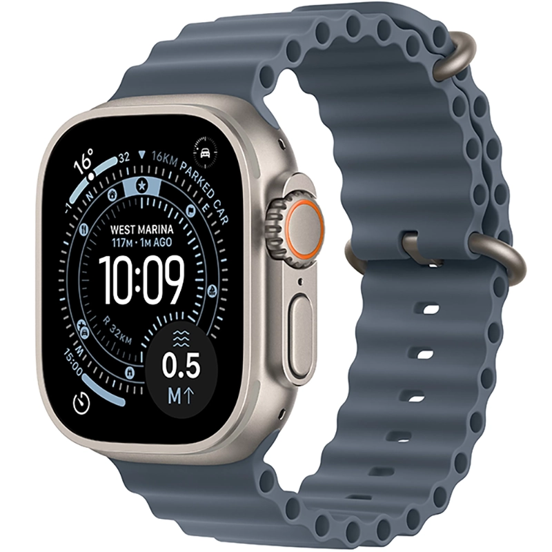 Apple Watch Ultra 3 (2025) GPS + Cellular 49mm koperta tytanowa Natural + pasek Anchor Blue Ocean Band