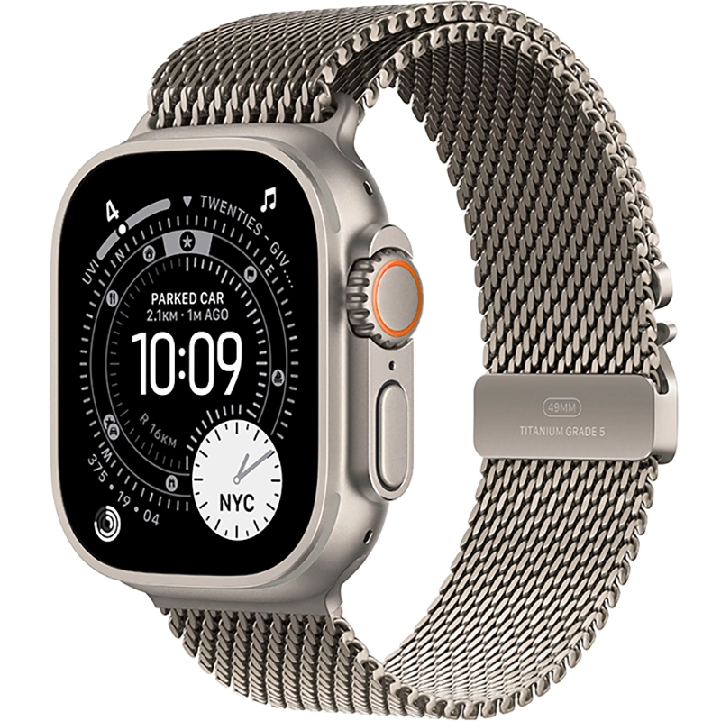 Apple Watch Ultra 3 (2025) GPS + Cellular 49mm koperta tytanowa Natural + pasek Natural Titanium Milanese Loop S