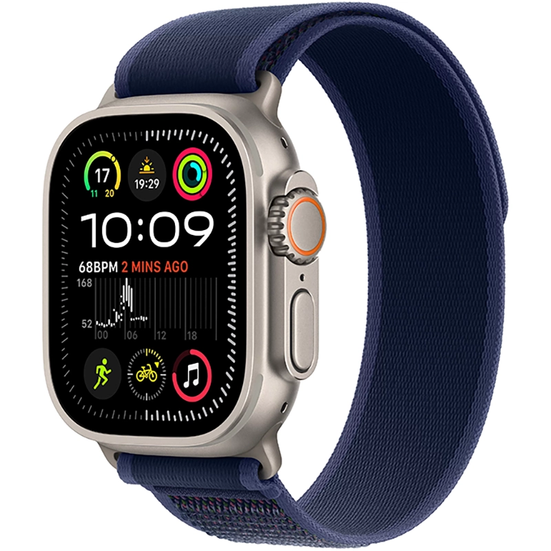 Apple Watch Ultra 3 (2025) GPS + Cellular 49mm koperta tytanowa Natural + pasek Blue/Bright Blue Trail Loop M/L