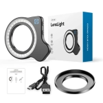 Lampa pierścieniowa LED Apexel APL - FL26 do telefonu / aparatu 37 / 52 mm Czarna - Black