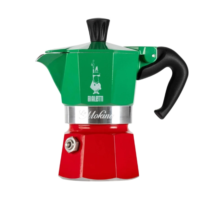 Kawiarka Bialetti Moka Express Italia 1tz Zielono - czerwona - Green and red