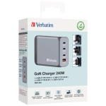 Ładowarka sieciowa Verbatim GNC-240 W 3xUSB-C/USB-A Szara - Grey