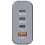 Ładowarka sieciowa Verbatim GNC-140 140 W 3 x USB-C/USB-A Szara - Gray